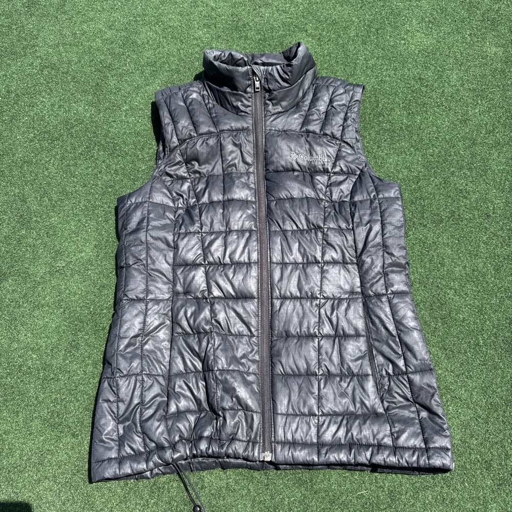 Columbia Mens Thermal Coil Quilted Puffer Vest Insulated Sz Medium Black